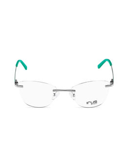 IRUS - Women Rimless Cat Eye Shiny Silver Metal Eyeglass Frame (50)