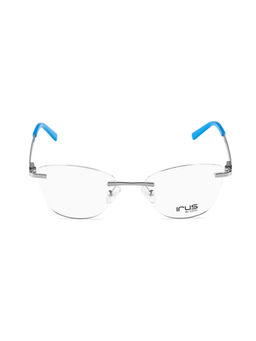 IRUS - Women Rimless Cat Eye Shiny Silver Metal Eyeglass Frame (50)