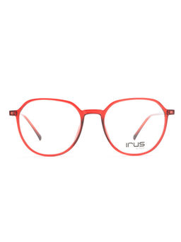 IRUS - Women Full Rim Oval Shiny Crystal Red Acetate Eyeglass Frame (51)