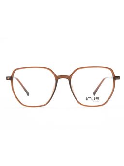 IRUS - Women Full Rim Square Shiny Crystal Brown Acetate Eyeglass Frame (50)