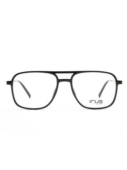 IRUS - Men Full Rim Square Shiny Black Acetate Eyeglass Frame (53)