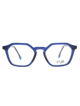 IRUS - Unisex Full Rim Irregular Shiny Crystal Blue Acetate Eyeglass Frame (51)