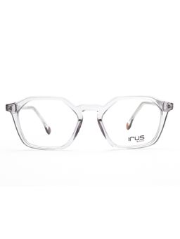 IRUS - Unisex Full Rim Irregular Shiny Crystal White Acetate Eyeglass Frame (51)