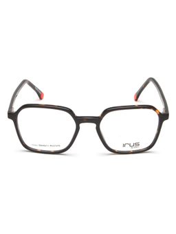 IRUS - Men Full Rim Irregular Shiny Brown Acetate Eyeglass Frame (49)