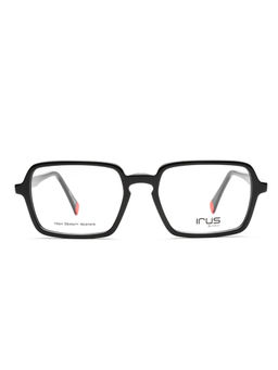 IRUS - Men Full Rim Square Shiny Black Acetate Eyeglass Frame (53)