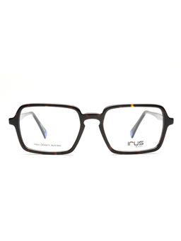 IRUS - Men Full Rim Square Shiny Brown Acetate Eyeglass Frame (53)