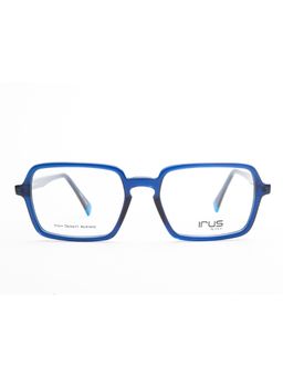 IRUS - Men Full Rim Square Shiny Crystal Blue Acetate Eyeglass Frame (53)