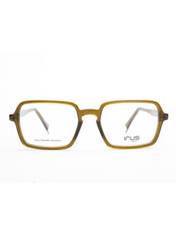 IRUS - Men Full Rim Square Shiny Crystal Green Acetate Eyeglass Frame (53)
