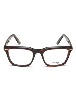 IRUS - Men Full Rim Square Shiny Brown Acetate Eyeglass Frame (54)
