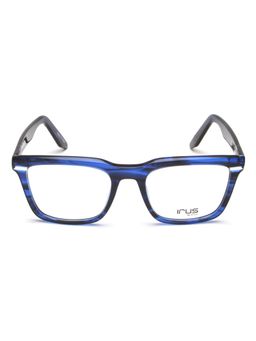 IRUS - Men Full Rim Square Shiny Crystal Blue Acetate Eyeglass Frame (54)