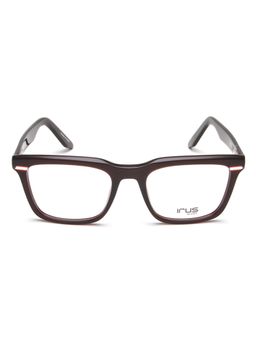 IRUS - Men Full Rim Square Shiny Crystal Burgundy Acetate Eyeglass Frame (54)