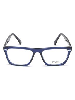IRUS - Men Full Rim Rectangle Shiny Crystal Blue Acetate Eyeglass Frame (54)
