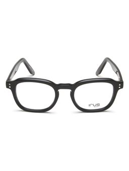 IRUS - Men Full Rim Square Shiny Black Acetate Eyeglass Frame (49)