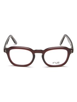 IRUS - Men Full Rim Square Shiny Crystal Red Acetate Eyeglass Frame (49)