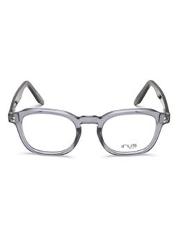 IRUS - Men Full Rim Square Shiny Crystal Grey Acetate Eyeglass Frame (49)