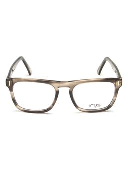 IRUS - Men Full Rim Square Shiny Crystal Grey Acetate Eyeglass Frame (53)