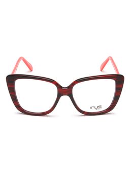 IRUS - Women Full Rim Butterfly Shiny Crystal Red Acetate Eyeglass Frame (51)