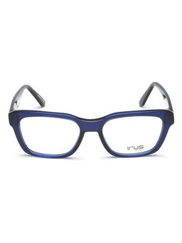 IRUS - Men Full Rim Rectangle Shiny Crystal Blue Acetate Eyeglass Frame (52)