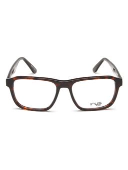 IRUS - Men Full Rim Square Shiny Brown Acetate Eyeglass Frame (54)