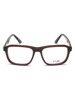 IRUS - Men Full Rim Square Shiny Crystal Burgundy Acetate Eyeglass Frame (54)
