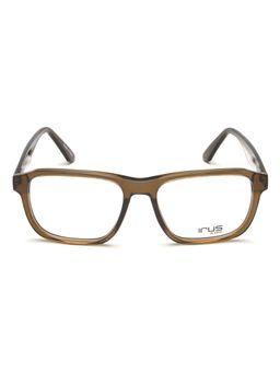 IRUS - Men Full Rim Square Shiny Crystal Brown Acetate Eyeglass Frame (54)
