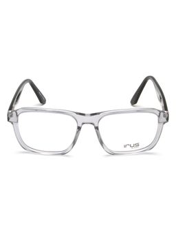 IRUS - Men Full Rim Square Shiny Crystal Grey Acetate Eyeglass Frame (54)
