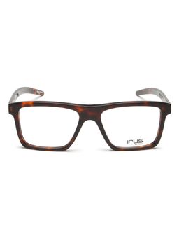 IRUS - Men Full Rim Square Shiny Brown Acetate Eyeglass Frame (53)