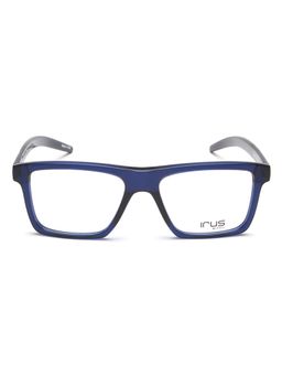 IRUS - Men Full Rim Square Shiny Crystal Blue Acetate Eyeglass Frame (53)