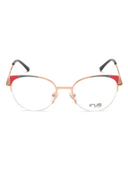 IRUS - Women Half Rim Cat Eye Matt Multi-Color Metal Eyeglass Frame (50)