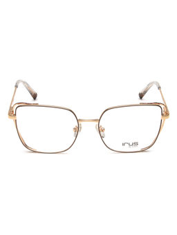 IRUS - Women Full Rim Square Shiny Black Metal Eyeglass Frame (52)