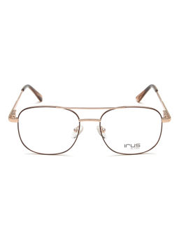 IRUS - Men Full Rim Square Matt Brown Metal Eyeglass Frame (53)