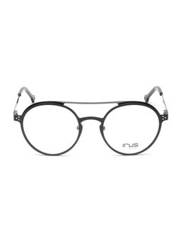 IRUS - Men Full Rim Round Matt Black Metal Eyeglass Frame (49)