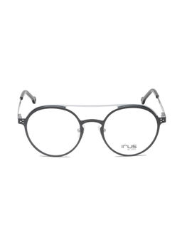 IRUS - Men Full Rim Round Matt Grey Metal Eyeglass Frame (49)