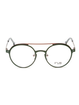 IRUS - Men Full Rim Round Matt Green Metal Eyeglass Frame (49)