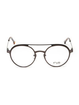 IRUS - Men Full Rim Round Matt Black Metal Eyeglass Frame (49)