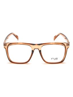 IRUS - Men Full Rim Square Shiny Crystal Brown Polycarbonate Eyeglass Frame (51)