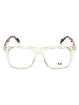 IRUS - Men Full Rim Square Shiny Crystal White Polycarbonate Eyeglass Frame (51)
