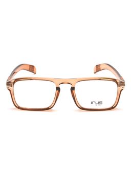 IRUS - Men Full Rim Rectangle Shiny Crystal Brown Polycarbonate Eyeglass Frame (51)