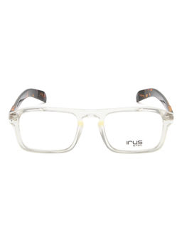 IRUS - Men Full Rim Rectangle Shiny Crystal White Polycarbonate Eyeglass Frame (51)