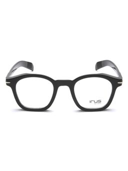 IRUS - Men Full Rim Square Shiny Black Polycarbonate Eyeglass Frame (45)