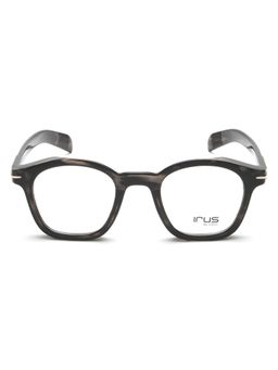 IRUS - Men Full Rim Square Shiny Grey Polycarbonate Eyeglass Frame (45)