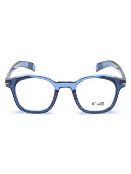 IRUS - Men Full Rim Square Shiny Crystal Blue Polycarbonate Eyeglass Frame (45)