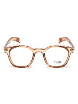 IRUS - Men Full Rim Square Shiny Crystal Brown Polycarbonate Eyeglass Frame (45)