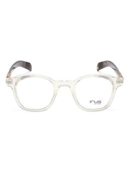 IRUS - Men Full Rim Square Shiny Crystal White Polycarbonate Eyeglass Frame (45)
