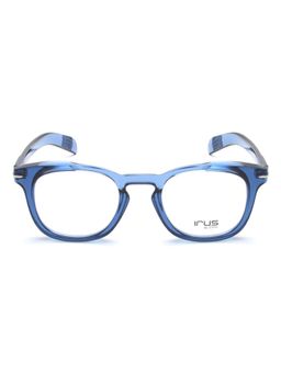 IRUS - Men Full Rim Square Shiny Crystal Blue Polycarbonate Eyeglass Frame (59)