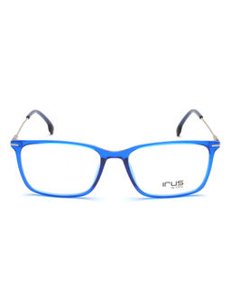 IRUS - Men Full Rim Rectangle Shiny Blue TR90 Eyeglass Frame (53)