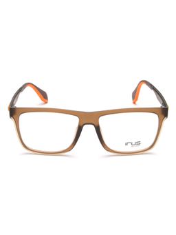 IRUS - Men Full Rim Square Matt Brown Polycarbonate Eyeglass Frame (54)