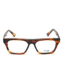 IRUS - Men Full Rim Square Shiny Brown Acetate Eyeglass Frame (53)