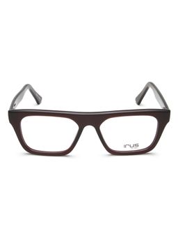 IRUS - Men Full Rim Square Shiny Burgundy Acetate Eyeglass Frame (53)
