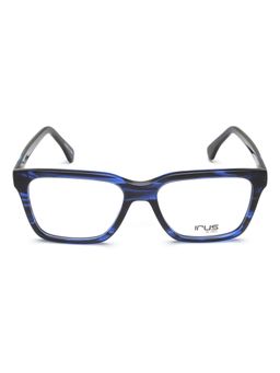IRUS - Men Full Rim Square Shiny Blue Acetate Eyeglass Frame (55)